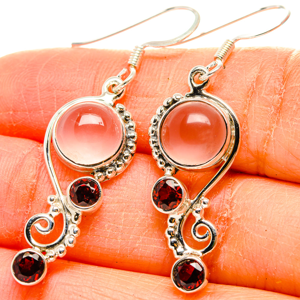 Rose Quartz Earrings handcrafted by Ana Silver Co - EARR430462