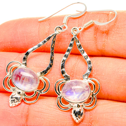 Rainbow Moonstone Earrings handcrafted by Ana Silver Co - EARR430464