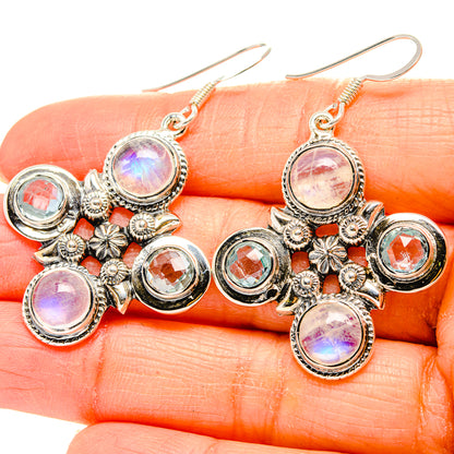 Rainbow Moonstone Earrings handcrafted by Ana Silver Co - EARR430480