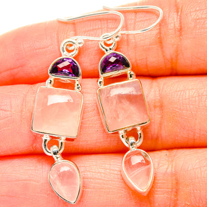 Rose Quartz Earrings handcrafted by Ana Silver Co - EARR430497