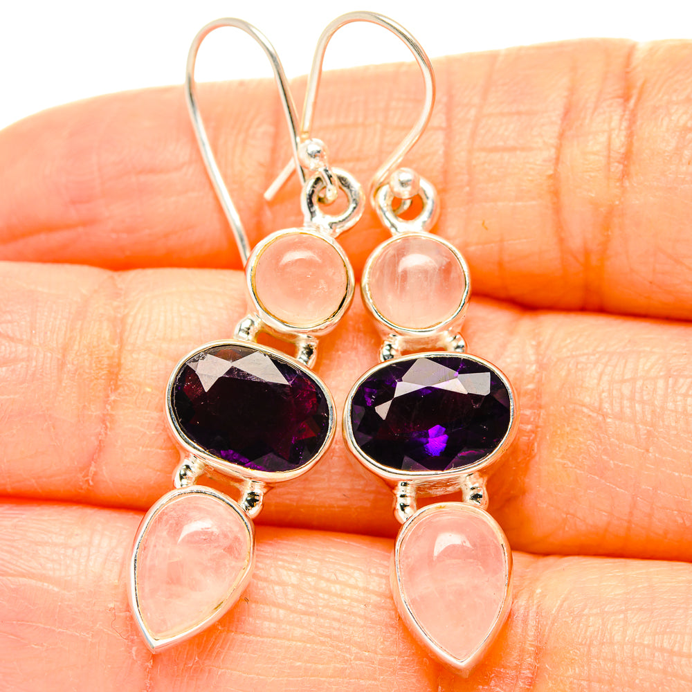Rose Quartz Earrings handcrafted by Ana Silver Co - EARR430522