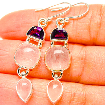 Rose Quartz Earrings handcrafted by Ana Silver Co - EARR430523