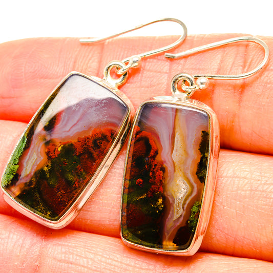Indonesian Plume Agate Earrings handcrafted by Ana Silver Co - EARR430528