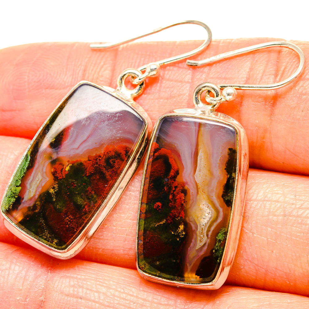 Indonesian Plume Agate Earrings handcrafted by Ana Silver Co - EARR430528