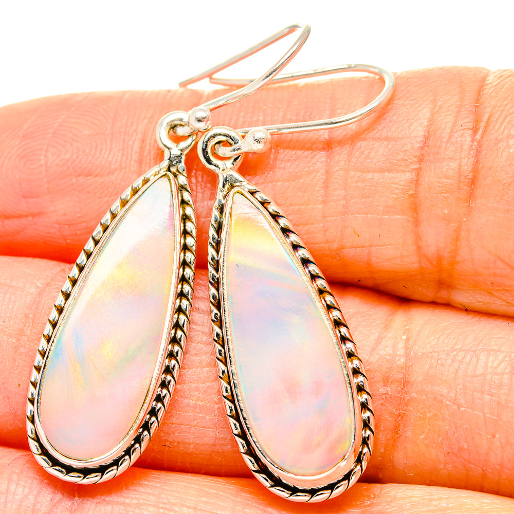 Rainbow Moonstone Earrings handcrafted by Ana Silver Co - EARR430533