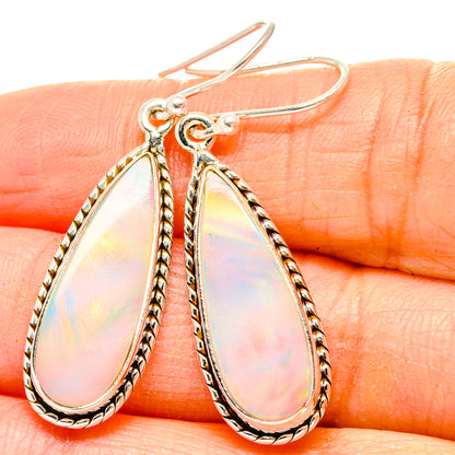 Rainbow Moonstone Earrings handcrafted by Ana Silver Co - EARR430533