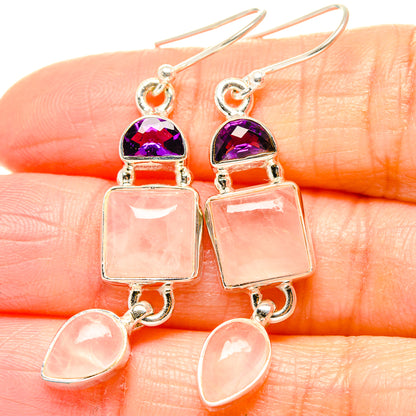 Rose Quartz Earrings handcrafted by Ana Silver Co - EARR430550