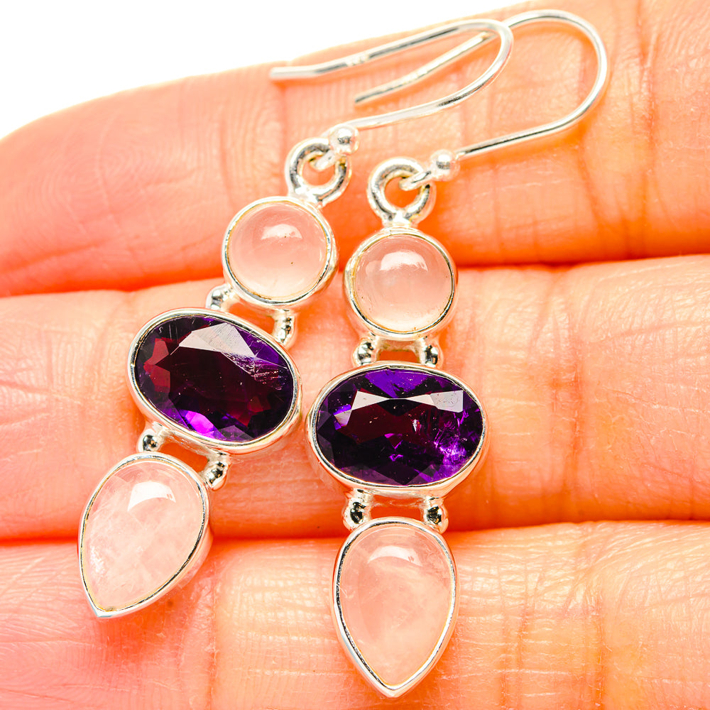 Rose Quartz Earrings handcrafted by Ana Silver Co - EARR430555