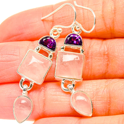 Rose Quartz Earrings handcrafted by Ana Silver Co - EARR430583