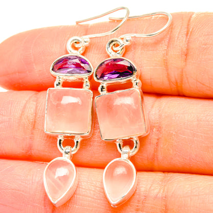 Rose Quartz Earrings handcrafted by Ana Silver Co - EARR430587