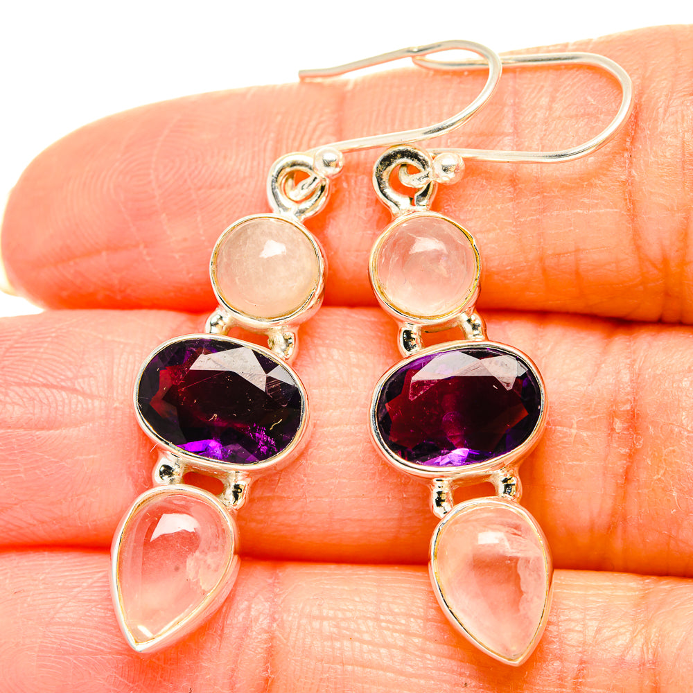 Rose Quartz Earrings handcrafted by Ana Silver Co - EARR430593