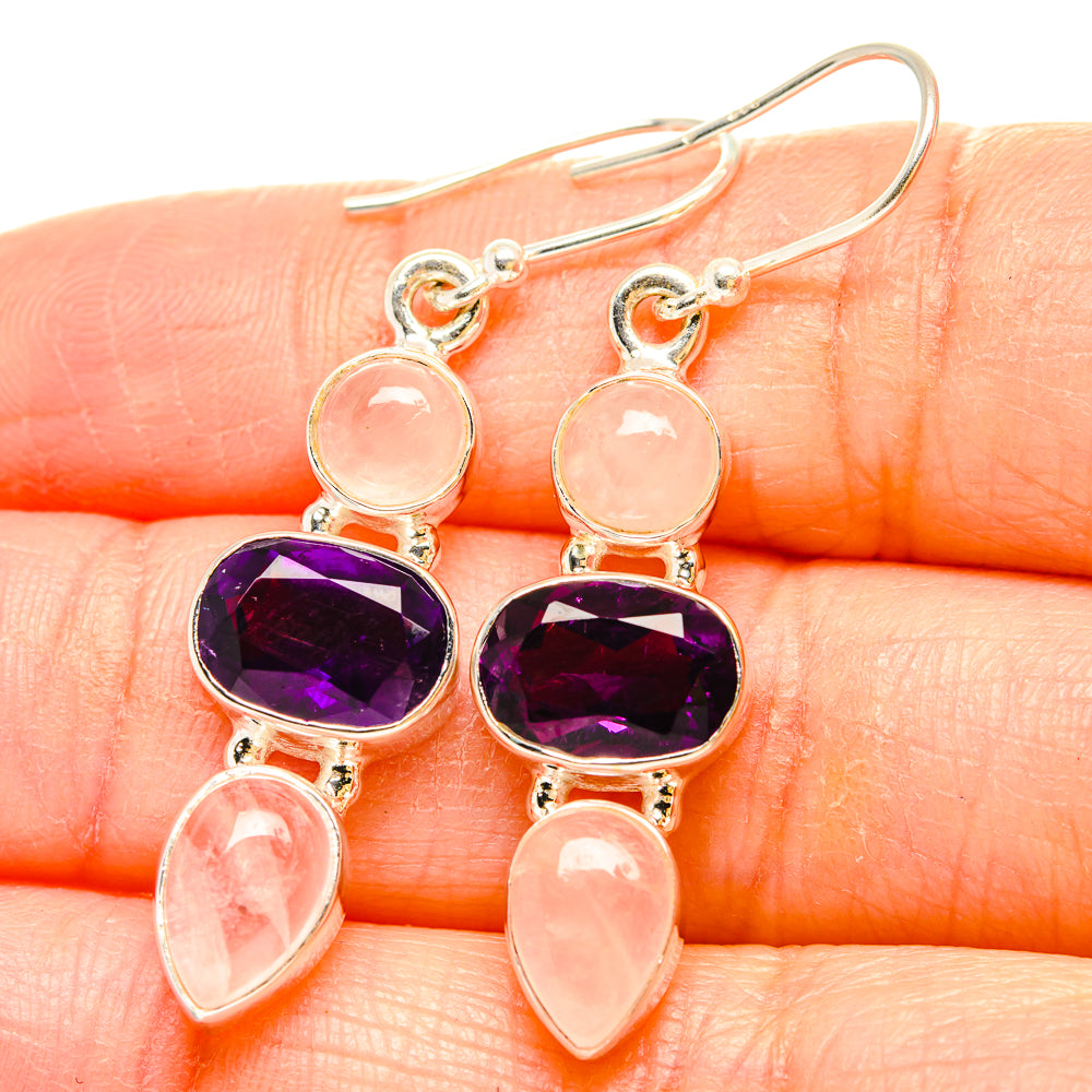 Rose Quartz Earrings handcrafted by Ana Silver Co - EARR430594