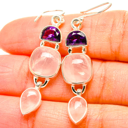 Rose Quartz Earrings handcrafted by Ana Silver Co - EARR430596