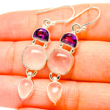 Rose Quartz Earrings handcrafted by Ana Silver Co - EARR430602