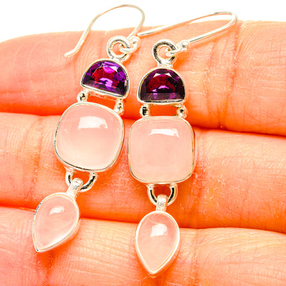 Rose Quartz Earrings handcrafted by Ana Silver Co - EARR430606