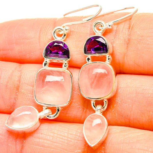 Rose Quartz Earrings handcrafted by Ana Silver Co - EARR430609