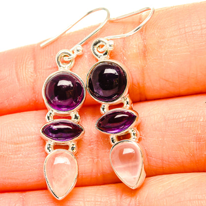 Rose Quartz Earrings handcrafted by Ana Silver Co - EARR430611