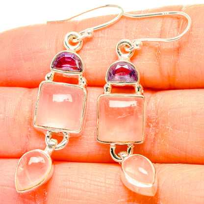Rose Quartz Earrings handcrafted by Ana Silver Co - EARR430620