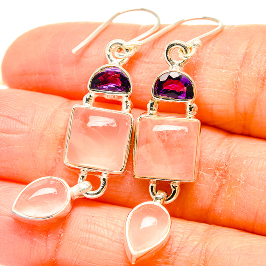 Rose Quartz Earrings handcrafted by Ana Silver Co - EARR430623
