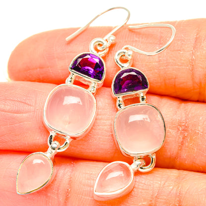 Rose Quartz Earrings handcrafted by Ana Silver Co - EARR430624