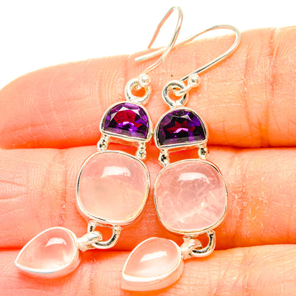 Rose Quartz Earrings handcrafted by Ana Silver Co - EARR430632