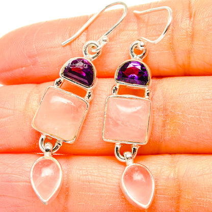 Rose Quartz Earrings handcrafted by Ana Silver Co - EARR430634