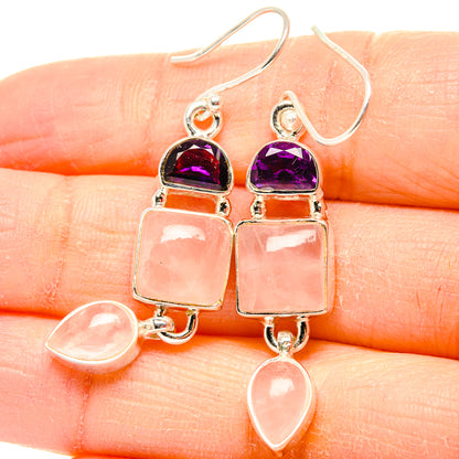 Rose Quartz Earrings handcrafted by Ana Silver Co - EARR430652