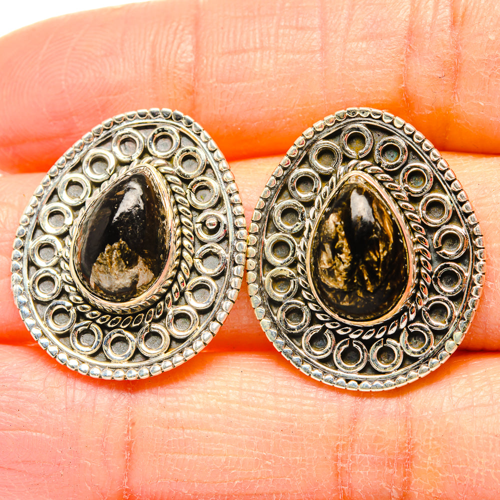 Golden Seraphinite Earrings handcrafted by Ana Silver Co - EARR430663