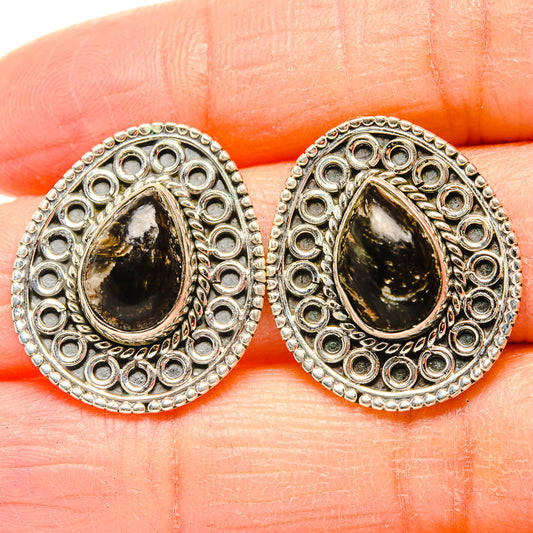 Golden Seraphinite Earrings handcrafted by Ana Silver Co - EARR430679