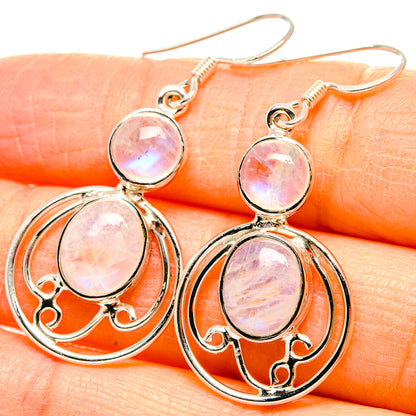 Rainbow Moonstone Earrings handcrafted by Ana Silver Co - EARR430681