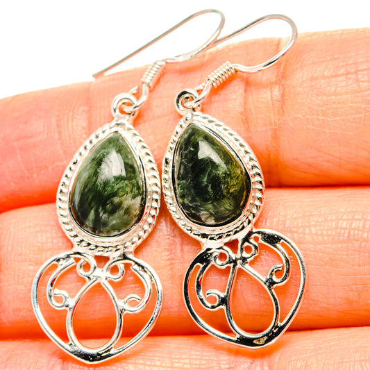 Seraphinite Earrings handcrafted by Ana Silver Co - EARR430687