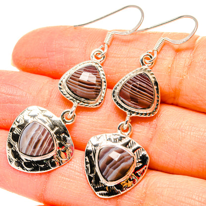 Botswana Agate Earrings handcrafted by Ana Silver Co - EARR430697