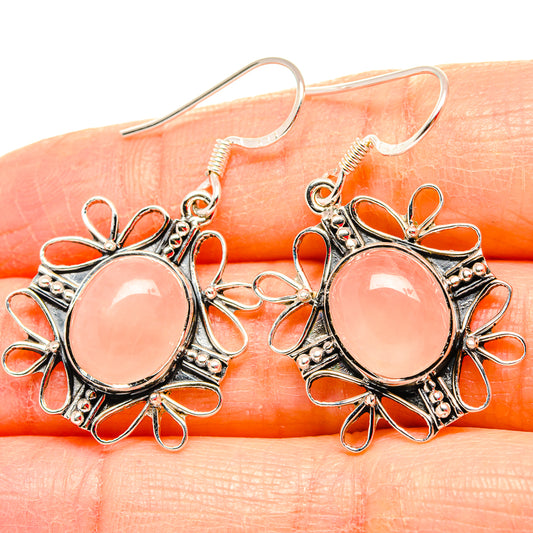 Rose Quartz Earrings handcrafted by Ana Silver Co - EARR430698