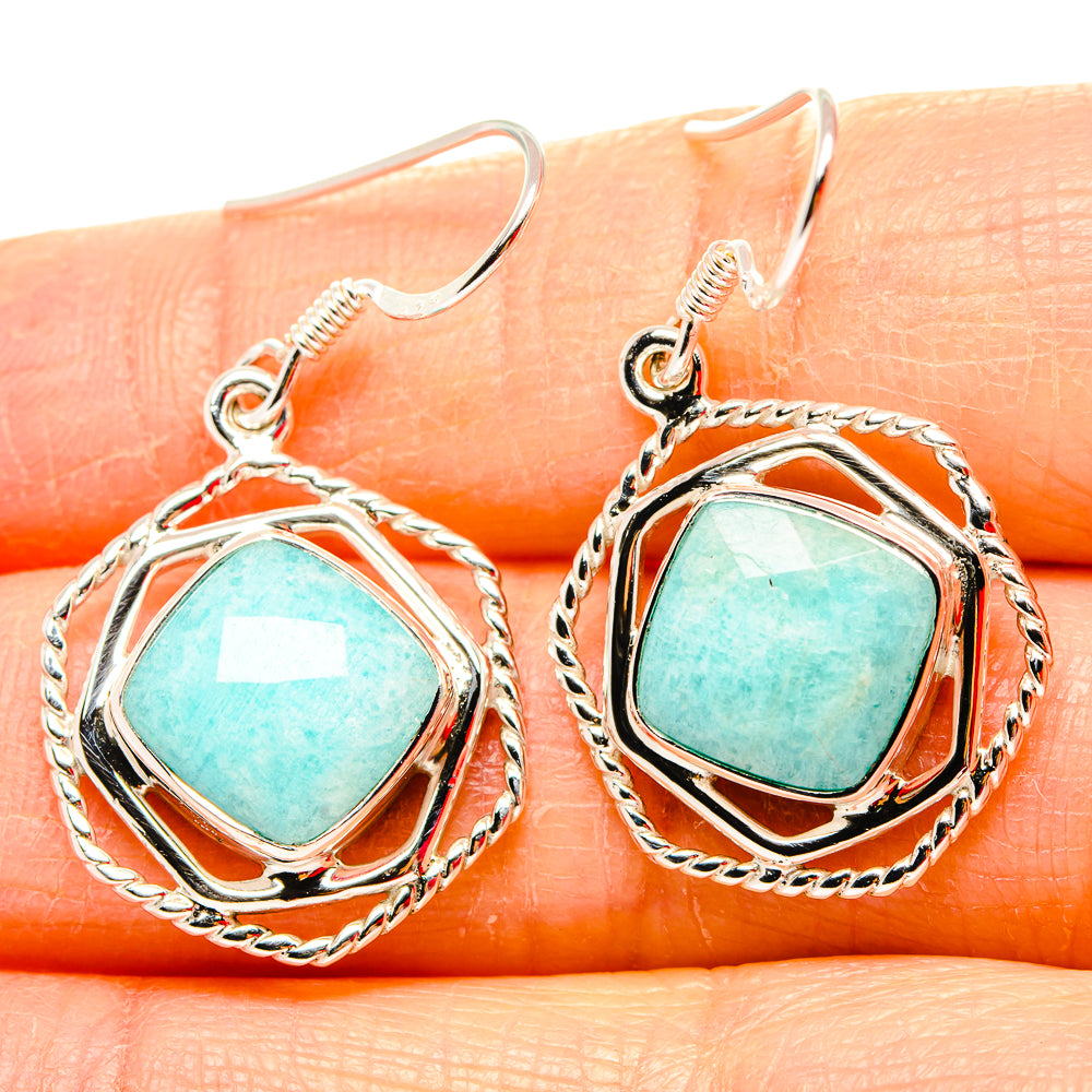 Amazonite Earrings handcrafted by Ana Silver Co - EARR430703