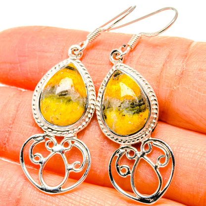 Bumble Bee Jasper Earrings handcrafted by Ana Silver Co - EARR430707