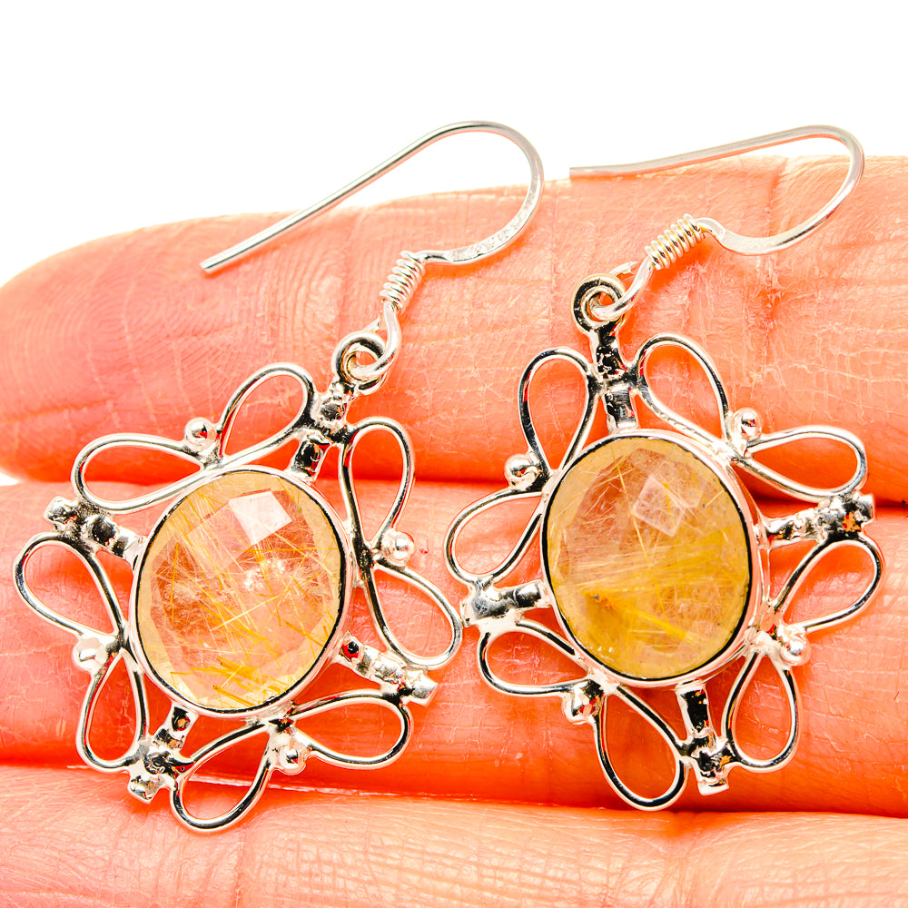 Rutilated Quartz Earrings handcrafted by Ana Silver Co - EARR430709