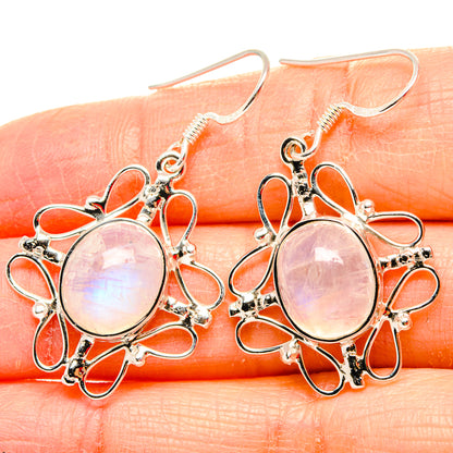Rainbow Moonstone Earrings handcrafted by Ana Silver Co - EARR430716