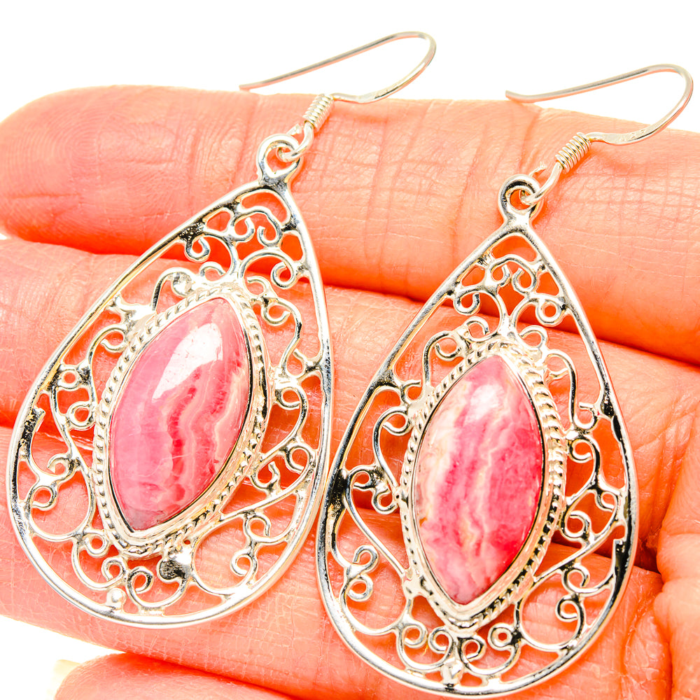 Rhodochrosite Earrings handcrafted by Ana Silver Co - EARR430726