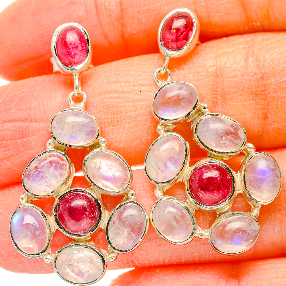 Rainbow Moonstone Earrings handcrafted by Ana Silver Co - EARR430730