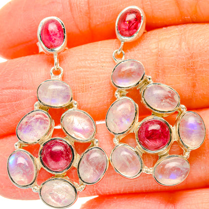Rainbow Moonstone Earrings handcrafted by Ana Silver Co - EARR430730