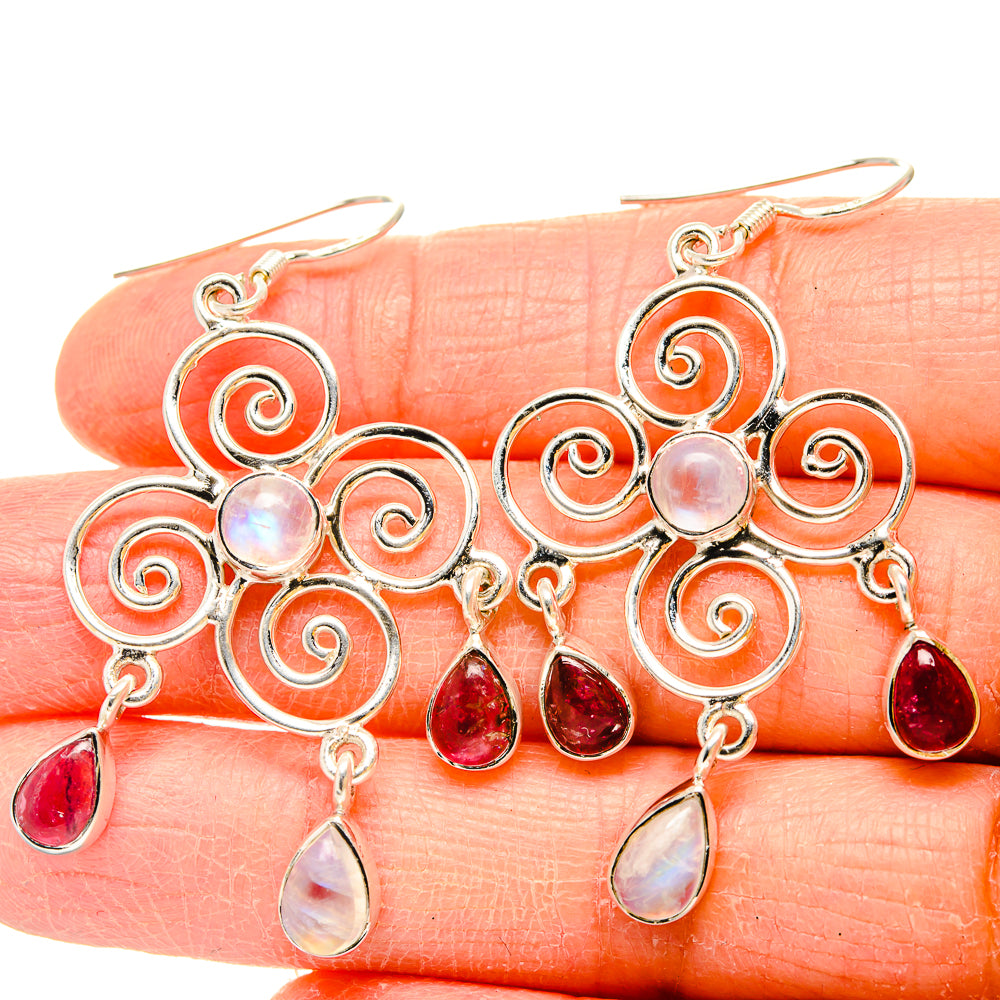 Rainbow Moonstone Earrings handcrafted by Ana Silver Co - EARR430732