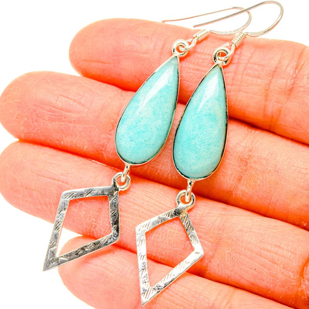 Amazonite Earrings handcrafted by Ana Silver Co - EARR430737