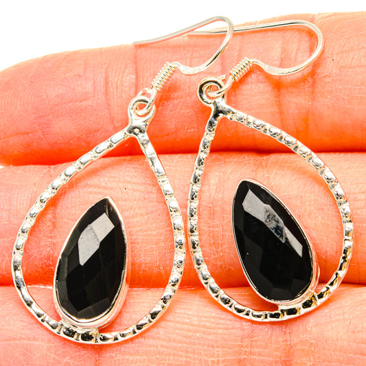 Black Onyx Earrings handcrafted by Ana Silver Co - EARR430741