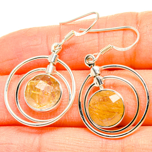 Rutilated Quartz Earrings handcrafted by Ana Silver Co - EARR430743