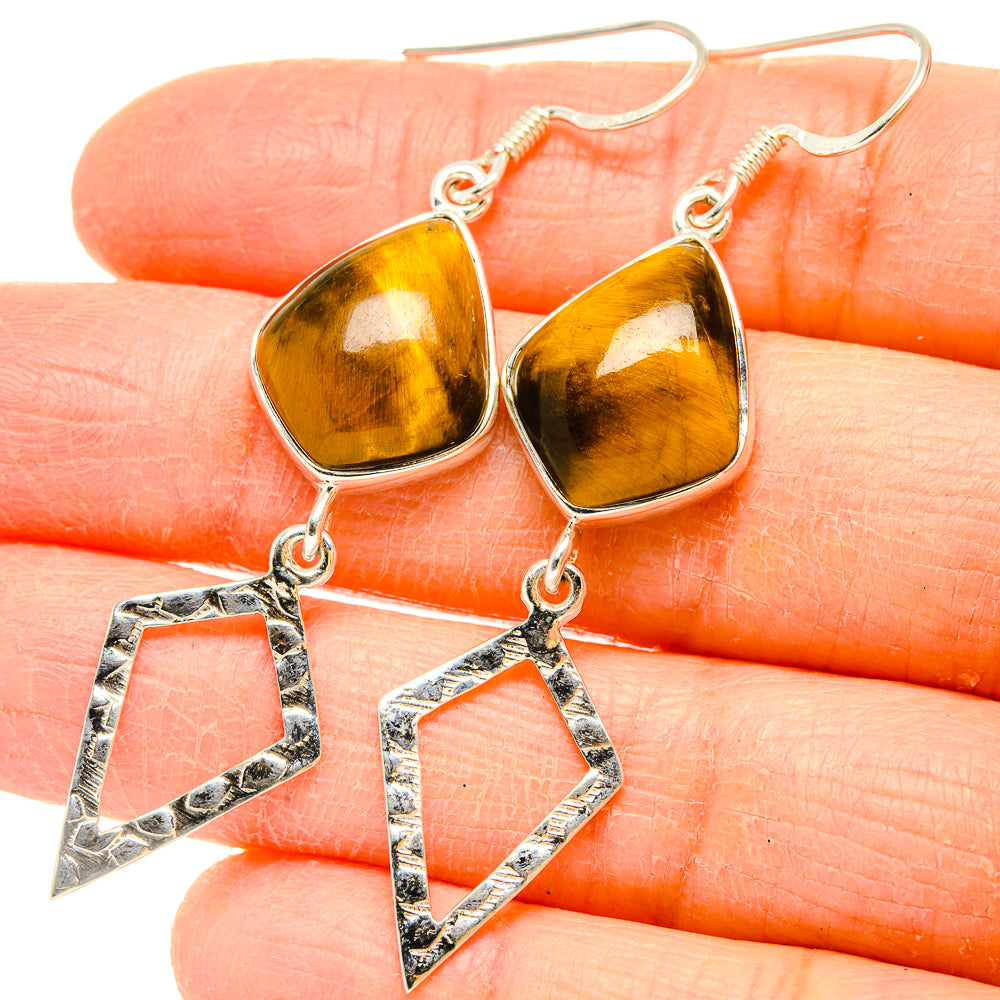 Tiger Eye Earrings handcrafted by Ana Silver Co - EARR430750