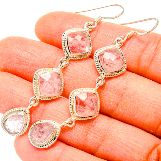 Rose Quartz Earrings handcrafted by Ana Silver Co - EARR430752