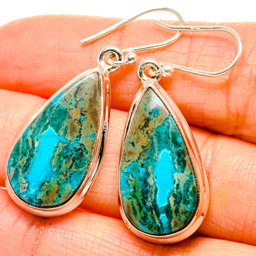 Chrysocolla Earrings handcrafted by Ana Silver Co - EARR430764