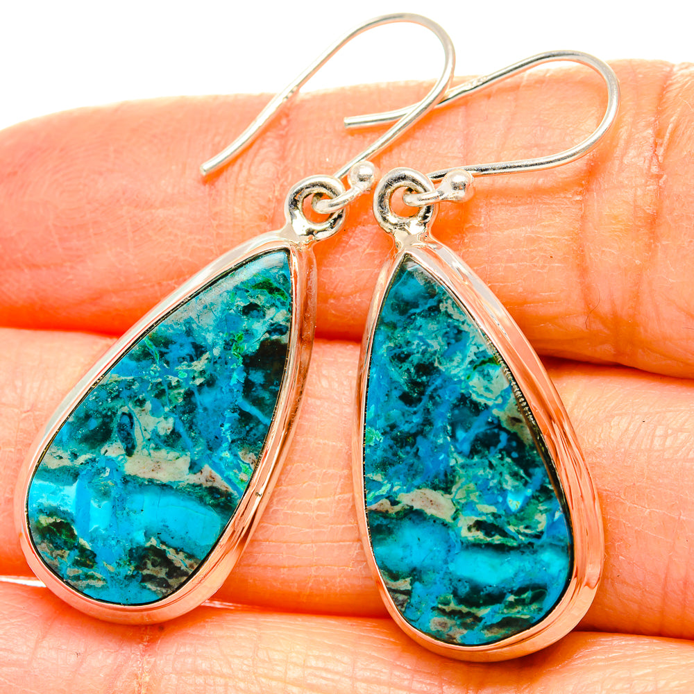 Chrysocolla Earrings handcrafted by Ana Silver Co - EARR430784