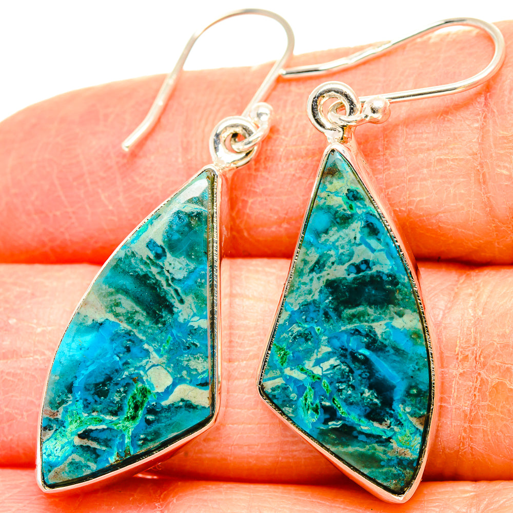 Chrysocolla Earrings handcrafted by Ana Silver Co - EARR430792