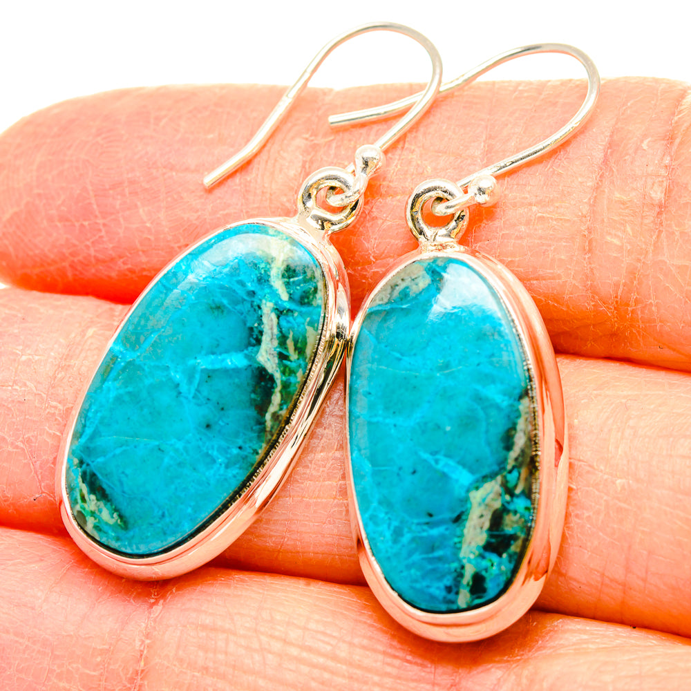 Chrysocolla Earrings handcrafted by Ana Silver Co - EARR430796